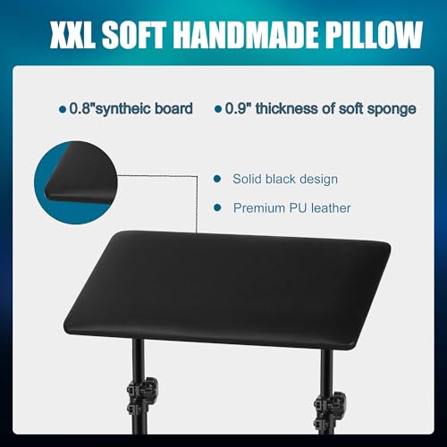 POARMEEY XXL Tattoo Arm Rest Stand Professional Tattoo Armrest with Large Soft Pillow and Adjustable Hight Angle for Studio