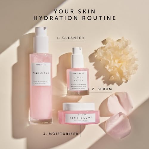 HERBIVORE Cloud Jelly Plumping Hydration Serum | Tremella Mushroom + Strawberry Extract, Lightweight, Deep Hydration for All Skin Types | Vegan, Plant-Based + Cruelty-Free, 30 mL / 1 oz