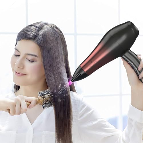 1875W Professional Hair Dryer, Salon Lightweight Ionic Blow Dryer, 2 Speed and 3 Heat Settings, Powerful Ceramic Fast Dryer with Diffuser, Concentrator and Comb (Black)