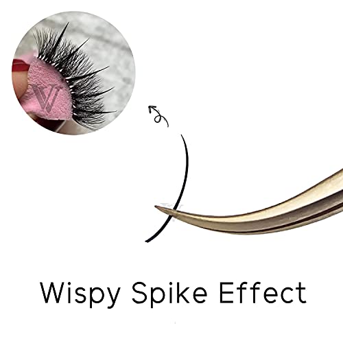 VAVALASH Premade Fan Spikes Lash Extensions 13-20mm Mixed Tray C Curl 0.07mm Matte Black Eyelash Extension Supplies Spikes Fans£¨D-0.07,13-20mm£©