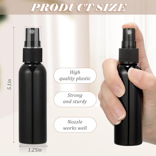 Tanlade 100 Pcs 2oz Small Spray Bottles Refillable Mini Spritzer Clear Empty Plastic Spritz Bottle Refillable Reusable Travel Size Mist Sprayer for Travel Cleaning Perfume Liquid(Black)