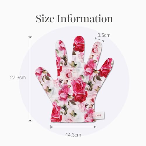 koelf PETITFEE Rose Petal Satin Hand Mask (5pairs) - Intensive Nourishing, Moisturizing Gloves, Rose Scented Hand Repair Masks with Peptide, Collagen, Shea Butter for Silky Smooth Hand, Hand Treatment