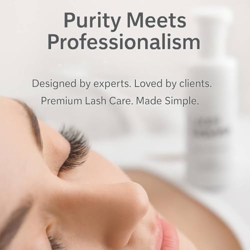 ISLA & FONTANE Lash Shampoo Bulk ? Pura White 34 fl oz / 1L | Gentle Eyelash Shampoo for Extensions | Lash Foam Cleanser | Oil-Free Lash Bath for Home & Salon Use
