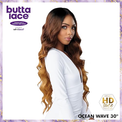 Sensationnel Butta Lace Hhm Wigs - Ocean Wave 30 Inch Human Hair Blend Extra Wide 5 Inch Parting Preplucked Hairline Glueless Lacefront (2)
