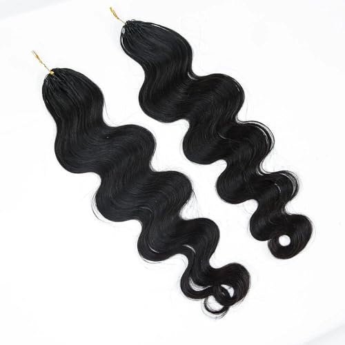 Body Wave Feather Crochet Braid Human Hair Extensions Knotless Pre-Separated Crochet Hair Extensions Human Hair Natural Color 20inch 120g