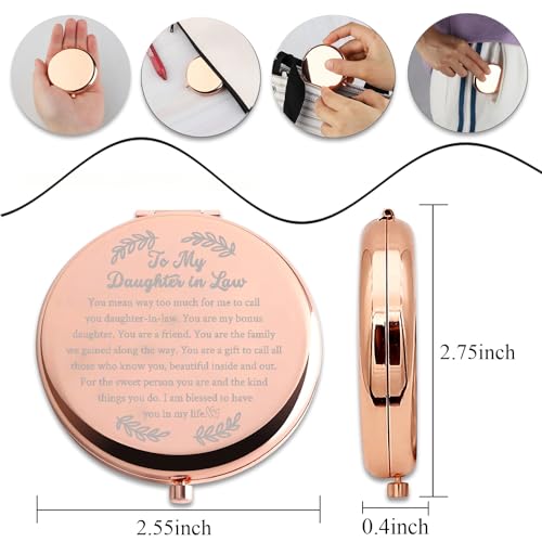 PLITI Daughter in Law Compact Mirror from Mother in Law Father in Law to My Daughter in Law Wedding Pocket Mirror (Daughter in Law CMrg)