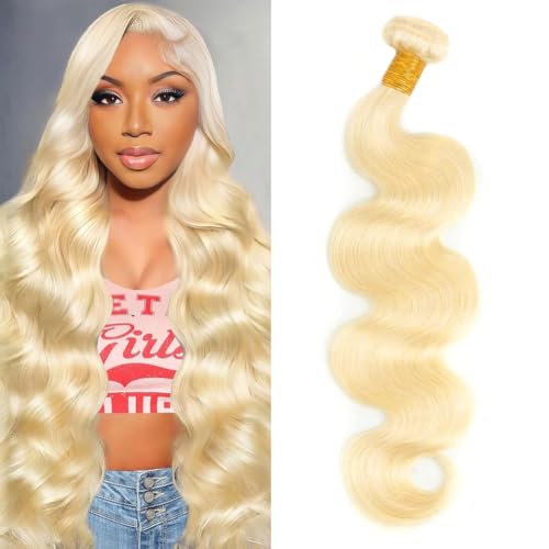 613 Bundles Human Hair Body Wave Blonde Bundles Human Hair 16 Inch 100% Unprocessed 12A Brazilian Virgin Raw Weave Bundles Human hair Blonde Bundle Body Wave Extensions for Women