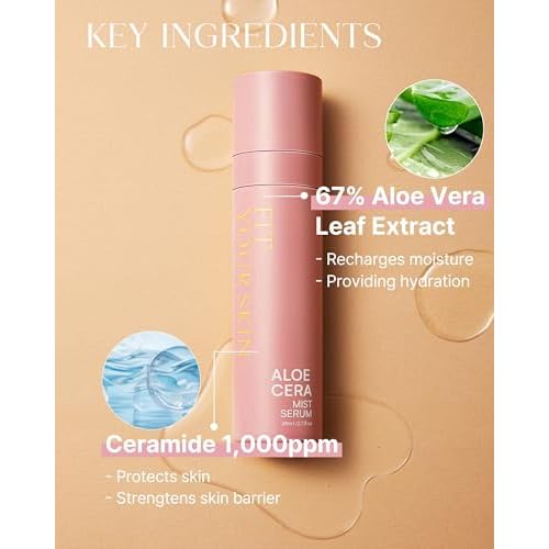 Aloe Cera Mist Serum - Vegan Hydrating Face Spray with Aloe Vera and Ceramide for Rough and Dry Skin - Refreshing & Hydrating Facial Mist - Fresh Herb Citrus Scent, 2.7 fl.oz.