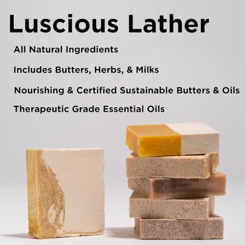 Sumbody USA Made Handmade Soap Bar (6pk) Rich Hydration Dry, Sensitive Skin, Moisturizing Soap For Face, Hands, Body Self Care Gift Set Men & Women - Goat Milk Citrus Vanilla Coconut Variety Pack