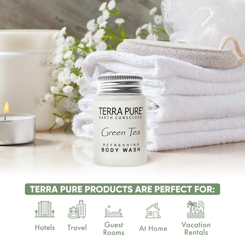 Terra Pure Green Tea Body Wash, 1 oz. In Jam Jar With Organic Honey And Aloe Vera (Case of 300)