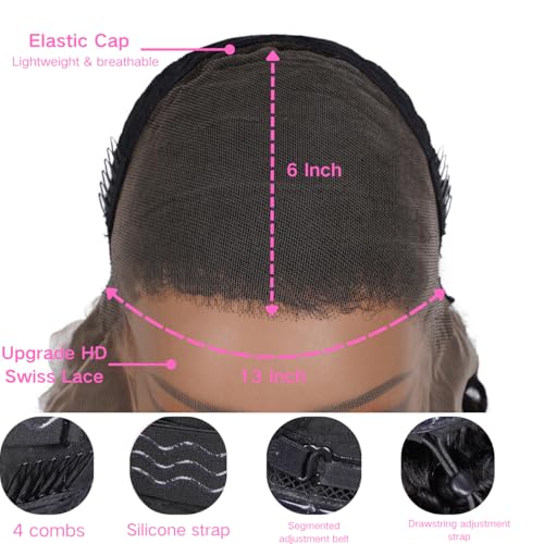 32 Inch Deep Wave Lace Front Wigs Human Hair 13x6 HD Lace Front Wigs Pre Plucked 200% Density Glueless Wigs with Baby Hair Deep Curly Wig for Women