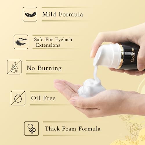 Lash Shampoo -100 ML Eyelash Shampoo Eyelash Extension Cleanser for Lash Extensions with Brush Eyelash Wash for Extensions & Natural Lashes/Paraben & Sulfate Free Safe Makeup Remover