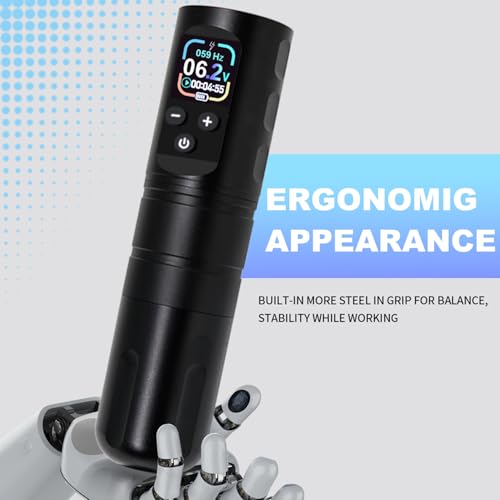 KVM Wireless OLED Tattoo Pen Kit Tattoo Gun Kit Cartridges Wireless Rotary Tattoo Gun Kit Includes 57 Tattoo Accessories Suitable for Tattoo Artists£¨Tattoo ink are for tattoo practice use only£©