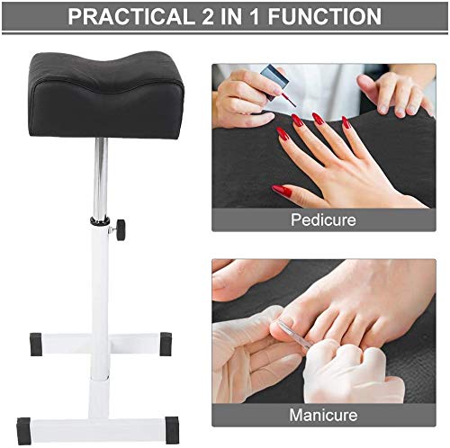 GOTOTOP Adjustable Pedicure Manicure Footrest Stool, Black, Portable Salon Leg Rest Equipment