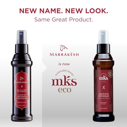 MKS eco X - Leave-In Treatment & Detangler - Moroccan Argan Oil, Hemp Seed Oil - Vegan & Cruelty Free