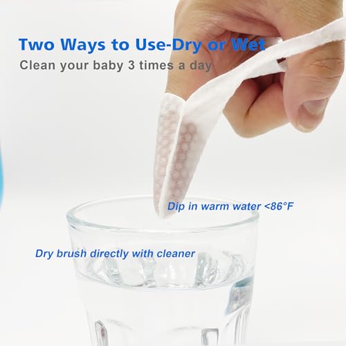 Baby Tongue Cleaner Newborn Finger Toothbrush, 42 Count Disposable Wet and Dry Use Baby Mouth Cleaner, Newborn Oral Care Clean 0-36 Months Toddler Teeth, Gums, Tongue Coating