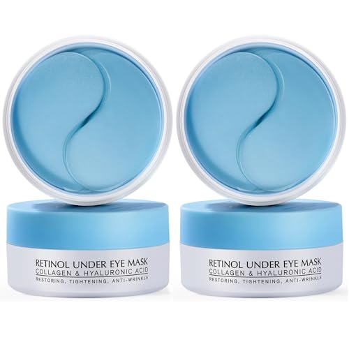 Enaskin Naturals Under Eye Patches for Dark Circles: 60 Pairs Retinol Collagen Eye Gels Mask - Reduce Wrinkles Puffy & Bags - Skin Treatment Pads - Anti Aging Moisturizer For Women (Blue 2 Pack)