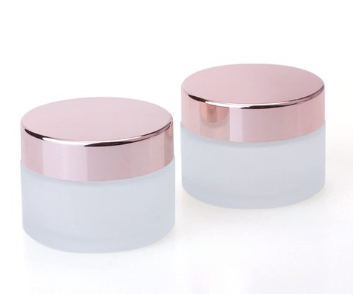 Healthcom 10 Pcs 10 Gram/10ml Empty Jars Clear Frosted Glass Cream Jar Pot Bottles with Rose Gold Lids Cosmetic Container Refillable Glass Eye Cream Jar Pot for Face Lotion Eyeshadow Lip Balms …