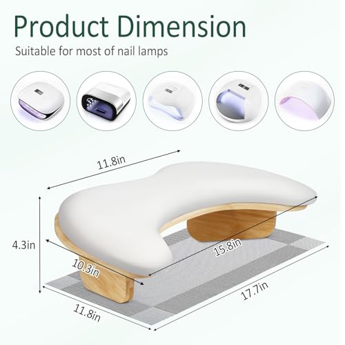 Arm Rest for Nails Tech, Nail Arm Rest Cushion with Nail Table Mat, U Shaped Nail Rest, Hand Rest for Nails Tech, Nail Rest Stand, Manicure Hand Rest with Detachable Brackets, Nail Hand Rest, White