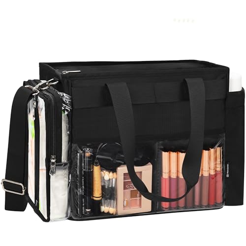 TANTO Travel Makeup Bag Extra Large Makeup Artist Set Bag Cosmetic Organizer Bag Nurse Tote Bags Hair Stylist Travelling Duffle Bag Pro Cosmetic Case with Adjustable Dividers for Makeup Beauty Lover