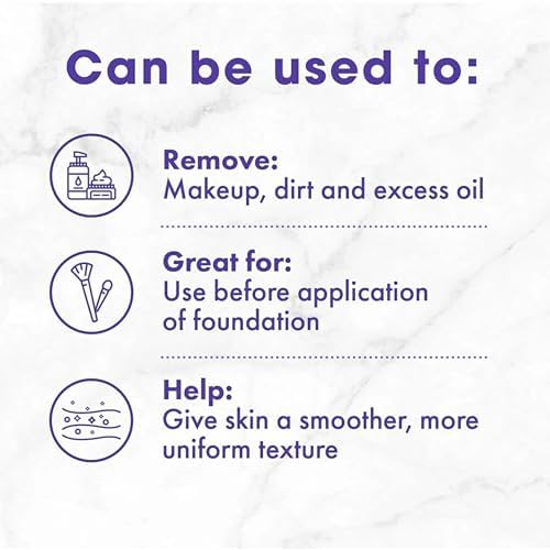 Buf-Puf Facial Sponge, Dermatologist Developed, Removes Deep Down Dirt & Makeup That Causes Breakouts and Blackheads, Reusable, Exfoliating, White, 5 Count