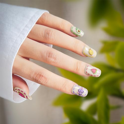 4 Sheets of 3D Nail Stickers - 289 Cute Nail Decals - Embossed Nail Stickers for Kids | Kawaii Theme - Butterfly, Flowers, Stars, Fruits, Bunny, Bears | Glow in The Dark