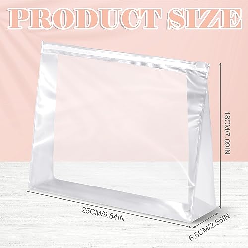 Xuniea 100 Pcs Mini Clear Makeup Bag PVC Small Travel Toiletry Organizer Pouches Bulk Waterproof Transparent Plastic Cosmetic Bag with Zipper for Women Men Travel(9.8'')