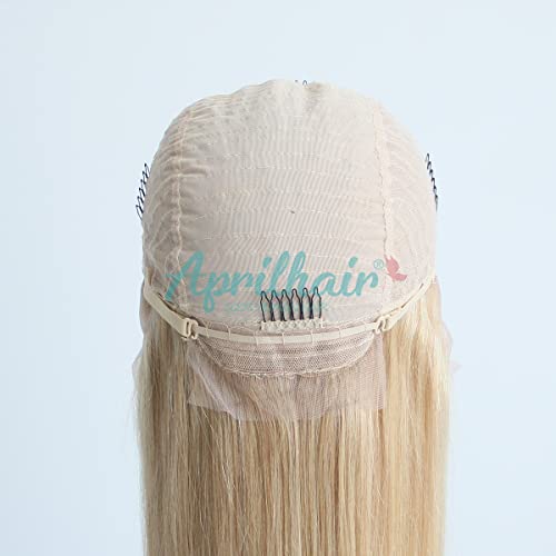 Pre-plucked #27 Honey Blonde 13X4 Lace Front Wigs Straight Glueless 150% Density Brazilian Virgin Human Hair (27 Frontal Wig, 20 INCH)