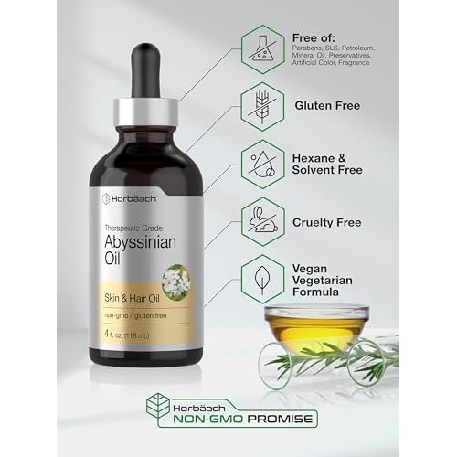 Horb?ach Abyssinian Oil | 4 fl oz | Hair and Skin Oil | Paraben, SLS and Fragrance Free | from Crambe Abyssinica Seed
