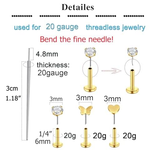 QWALIT Ear Piercing Kit Gold Ear Piercing Gun Kit Self Piercing Earrings Piercing Kit Disposable Earring Gun Piercing Kit with Gold Earring Stud Flat Back Self Helix Cartilage Ear Piercing Kit at Home