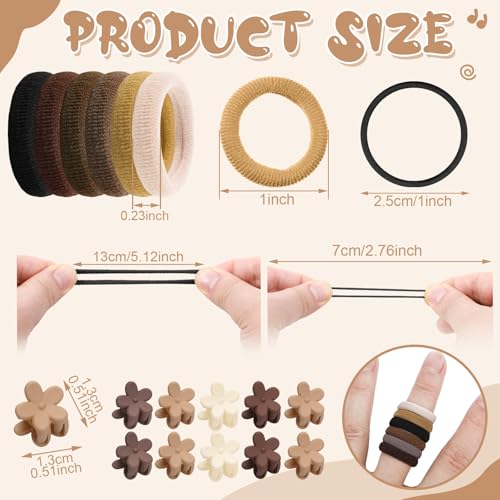 360PCS Soft Cotton Hair Ties for Toddlers & Baby - No Damage Elastics Seamless Ponytail Holders for Little Girls Daily Hair Accessories, Neutral Colors