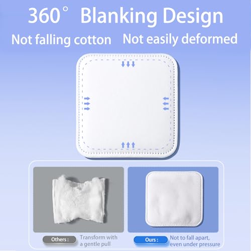 Square Cotton Pads 150 Counts Lager Size 100% Cotton Makeup Remove Pads Not to Shed or Fall Apart Face Cotton Pads Triple-Layer Design for Daily Skin Care,Lint-Free,7X7.5CM
