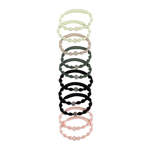 Goody Sport Forever Glow in the Dark Elastic Hair Ties - 10 Ct, 5 Assorted Colors, No Damage, 3X Stronger, Sport-Level Grip, All Hair Types