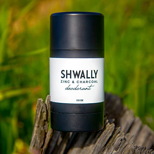 Shwally Zinc & Charcoal Deodorant ? A True Natural, Tallow-Based & Effective Deodorant for Men & Women ?? Aluminum Free with Coconut & Arrowroot ? Lasts 4X Longer (Eucalyptus + Peppermint, 2.5 oz)