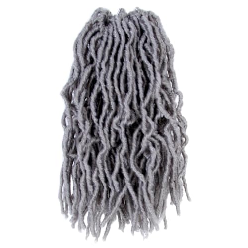 12 Inch Soft Locs Crochet Hair 6 Packs Short Straight Pre-looped New Faux Locs Crochet Hair,Grey