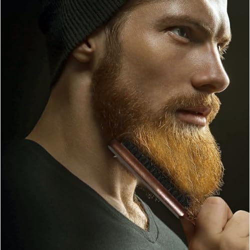 Men's Wood Hair and Beard Brush ? Soft Boar Bristles ? Massages and Exfoliates Skin and Scalp ? Ideal Men's Grooming Accessory
