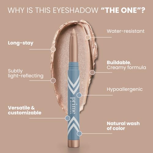 PRIME PROMETICS PrimeEyes Eye Brightener for Mature Women ? Creamy Eye Shadow Sticks ? Easy Application, Quick Eye Lift Effect ? Hypoallergenic, Long Wear, Water-Resistant (Estrella)