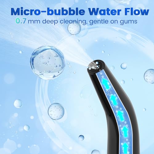 Water Flossers for Teeth, Portable Oral Irrigator Rechargeable Water Dental Flosser Pick with High Pressure 5 Jet Tips, IPX7 Travel Water Flossing for Brace Teeth Cleaner Gum Care