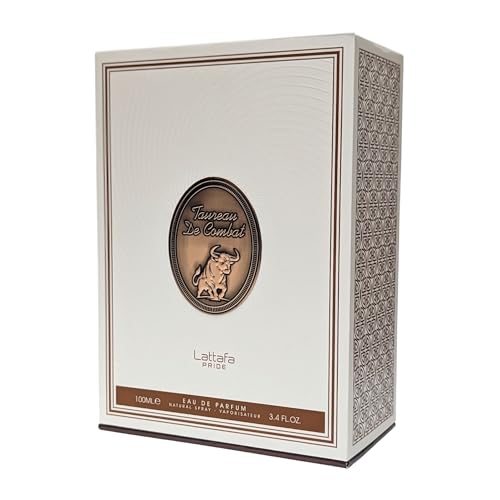 Lattafa Pride Taureau De Combat Eau de Parfum Spray 100ml (3.4 oz) | Bold Amber, Tobaco & Vanilla Fragrance | Long-Lasting Warm Spicy Scent with Cardamom & Cinnamon