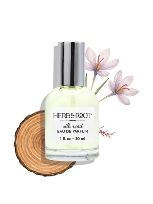 Herb & Root Amber Wood Spice Womens Perfume: Long-Lasting Eau de Parfum with Saffron, Cardamom, Sandalwood - Clean Fragrance for Women (Silk Road Eau de Parfum)