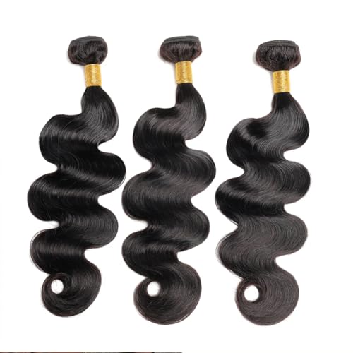 MDL 12A Grade Human Hair Bundles Body Wave Bundles Human Hair 26 28 30 Inch Unprocessed Brazilian Virgin Hair Body Wave 3 Bundles Human Hair Extensions for Black Women Natural Color(26 28 30 Inch)