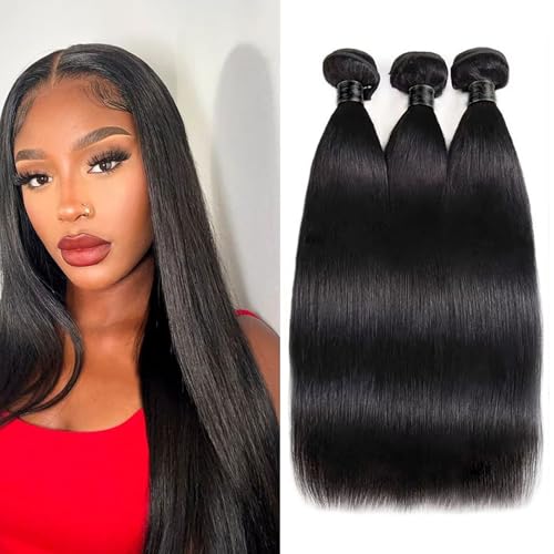 14A Virgin Human Hair Bundles 3pcs/set 240g 16 18 20 Inch Natural Color Straight Hair Extensions - Long-Lasting, BrazilianRaw Remy Human Hair for Volume & Luxurious Styles
