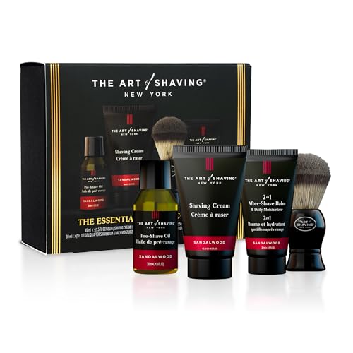The Art of Shaving Sandalwood 4-in-1 Trial Kit ? Pre-Shave Oil, Shaving Cream, Shaving Brush & After-Shave Balm ? Protects Against Irritation and Razor Burn ? Hydrates and Nourishes Dry Skin
