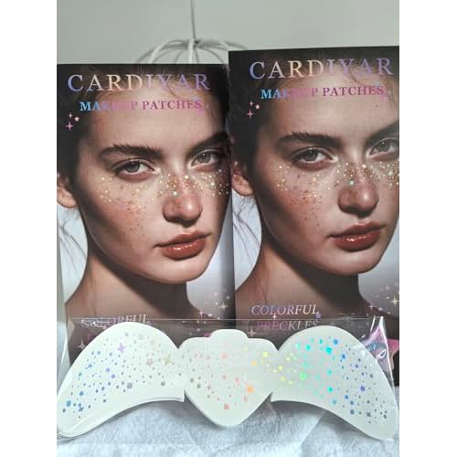 Glitter Freckles, 24PCS Glitter Freckles Face Tattoo, Sparkle Freckles for Women, Waterproof Gold Temporary Face Tattoos Glitter Glow Up Patches Makeup Patches (Holographic 6pcs)