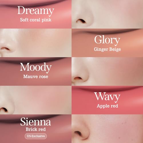 DEARDAHLIA Petal Drop Blush (Barely) - Vegan Weightless Liquid Blush with Long-lasting Pigment, Buildable and Skincare-Infused Fomula. Natural Flush, and Dewy Finish. Korean Makeup for Cheeks. 0.14 oz