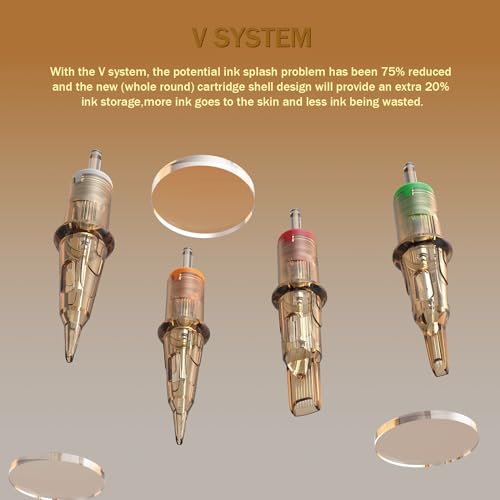 EZ Tattoo Cartridge Needles - 20Pcs #12 (18RS) Standard Round Shader Disposable Tattoo Needles Cartridges for Rotary Tattoo Machine Pen Gun - V SELECT
