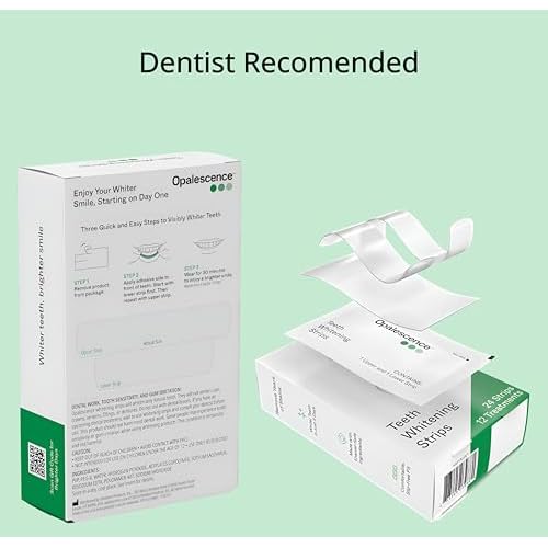 Opalescence Teeth Whitening Strips (12 Treatments) Hydrogen Peroxide Formula 10% ? Enamel Safe ? Comfortable Slip Free - Teeth Bleaching - Sensitivity Free - Plus Toothbrush 6050-1T