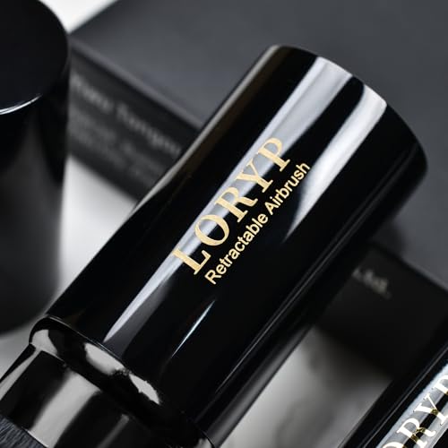 LORYP Retractable Makeup Brush Black Kabuki Foundation Brush for liquid Cream and Powder Makeup 2 Pack Travel Makeup Brush Set