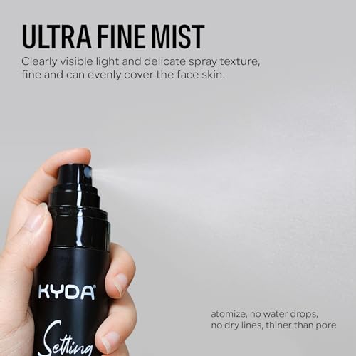 KYDA Makeup Setting Spray, Ultra-fine Lightweight Setting Mist, Infused with Niacinamide, Lasting Face Makeup Fixer Spray, Oil Control, Quick Drying, Adds Camellia Flower Extract, 3.38 Fl Oz