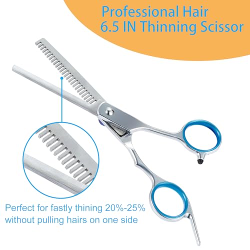 15 pcs Hair Cutting Scissors Professional, Thinning Shears for Hair Cutting, Stainless Steel Barber Scissors, Lengnoyp Haircut Scissors Hair Cutting Kit for Women, Men